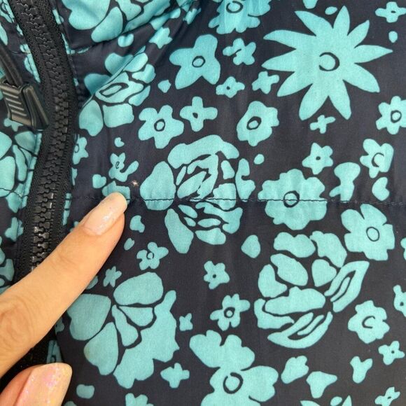 Ralph Lauren Polo Jeans Co. Women's Floral Goose Down Puffer Vest Blue Size Smal - Picture 9 of 13